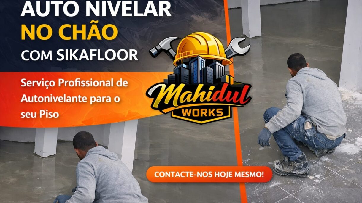 AUTO NIVELAR NO CHÃO COM SIKAFLOOR Um Guia Técnico, Profissional e Completo para Aplicação de Auto Nivelante – Por Mahidul Islam (Grupo Rui & Candeias, S.A.) 1. Introdução A aplicação de Auto Nivelante Sikafloor tornou‑se um dos processos mais importantes na preparação de pavimentos modernos. Seja para vinil, cerâmica, flutuante, parquet, PVC, epoxy ou revestimentos industriais, um piso perfeitamente nivelado garante durabilidade, estética e segurança. Como técnico profissional do Grupo Rui & Candeias, S.A., com experiência prática em obras residenciais, comerciais e industriais, apresento aqui um guia técnico completo — baseado em normas, boas práticas e dados oficiais dos produtos Sikafloor. --- 2. O que é Auto Nivelante Sikafloor? O Sikafloor é um composto cimentício autonivelante, altamente fluido, desenvolvido para corrigir irregularidades e criar uma superfície lisa e uniforme. Segundo dados técnicos da Sika, produtos como Sikafloor‑122 Level e Sikafloor Level‑30 oferecem: - Auto‑espalhamento e elevada fluidez - Baixa retração e secagem rápida - Resistência mecânica elevada (até >30 N/mm²) - Compatibilidade com pavimentos aquecidos --- 3. Onde o Auto Nivelante é Utilizado - Apartamentos e moradias - Lojas e escritórios - Indústrias e armazéns - Casas de banho e cozinhas - Pavimentos com aquecimento radiante - Reabilitação de pisos antigos --- 4. Vantagens Técnicas do Sikafloor - Alta fluidez → espalha sozinho, reduzindo falhas - Secagem rápida → 2–4 horas para circulação leve - Compatível com vários revestimentos - Excelente resistência térmica e mecânica - Aplicação manual ou com bomba --- 5. Preparação do Substrato (Passo a Passo Profissional) 5.1 Limpeza e inspeção - Remover poeira, gordura, tinta solta, cimento fraco - Verificar humidade (evitar humidade ascendente) 5.2 Reparação - Preencher fissuras - Corrigir buracos e zonas soltas 5.3 Primário A Sika recomenda sempre o uso de primer adequado para garantir aderência e evitar bolhas. --- 6. Mistura do Produto Cada saco (20–25 kg) deve ser misturado com água conforme ficha técnica. Exemplo: - Sikafloor‑122 Level → 25 kg cobre ~5 m² a 3 mm Misturar sempre com berbequim de baixa rotação até obter massa homogénea. --- 7. Aplicação no Chão 1. Verter a massa no piso 2. Deixar espalhar naturalmente 3. Usar rolo fura‑bolhas para eliminar ar 4. Trabalhar rápido — pot life ~20 minutos --- 8. Cálculo Técnico de Consumo (Exemplo Real de Obra) (Baseado no teu próprio cálculo profissional) 8.1 Área do piso Comprimento: 8.7 m Largura: 3.4 m Área total = 29,58 m² 8.2 Consumo por mm 1,74 kg × 8 mm = 13,92 kg/m² 8.3 Total de massa necessária 29,58 × 13,92 = 411,75 kg 8.4 Número de sacos (25 kg) 411,75 ÷ 25 = 16,47 sacos 8.5 Água necessária 412 × 4,5 L ÷ 25 = 73,33 L --- 9. Tempo de Secagem - 2–4 horas → circulação leve - 8–24 horas → aplicar revestimento - 7 dias → cura total (dependendo do produto) --- 10. Erros Comuns e Como Evitar - Misturar água a mais → reduz resistência - Aplicar sobre piso húmido - Não usar primer - Trabalhar devagar → massa começa a endurecer --- 11. Segurança e Equipamentos - Luvas - Botas de segurança - Máscara anti‑pó - Óculos de proteção --- 12. Porque Escolher um Técnico Profissional (Como Mahidul Islam) A aplicação de autonivelante exige: - Precisão - Cálculo correto - Conhecimento técnico - Execução rápida - Experiência prática Como técnico do Grupo Rui & Candeias, S.A., realizo: - Auto nivelante - Impermeabilização PU - Vinil - Pladur - Isolamento térmico/acústico - Pintura - Relva artificial - Papel de parede - Ripado e PVC --- 13. Conclusão O Sikafloor Auto Nivelante é a solução mais eficiente, moderna e durável para nivelar pavimentos. Com aplicação correta, garante um piso perfeito, pronto para qualquer revestimento. A experiência profissional e técnica é essencial para garantir qualidade — e é isso que entrego em cada obra.