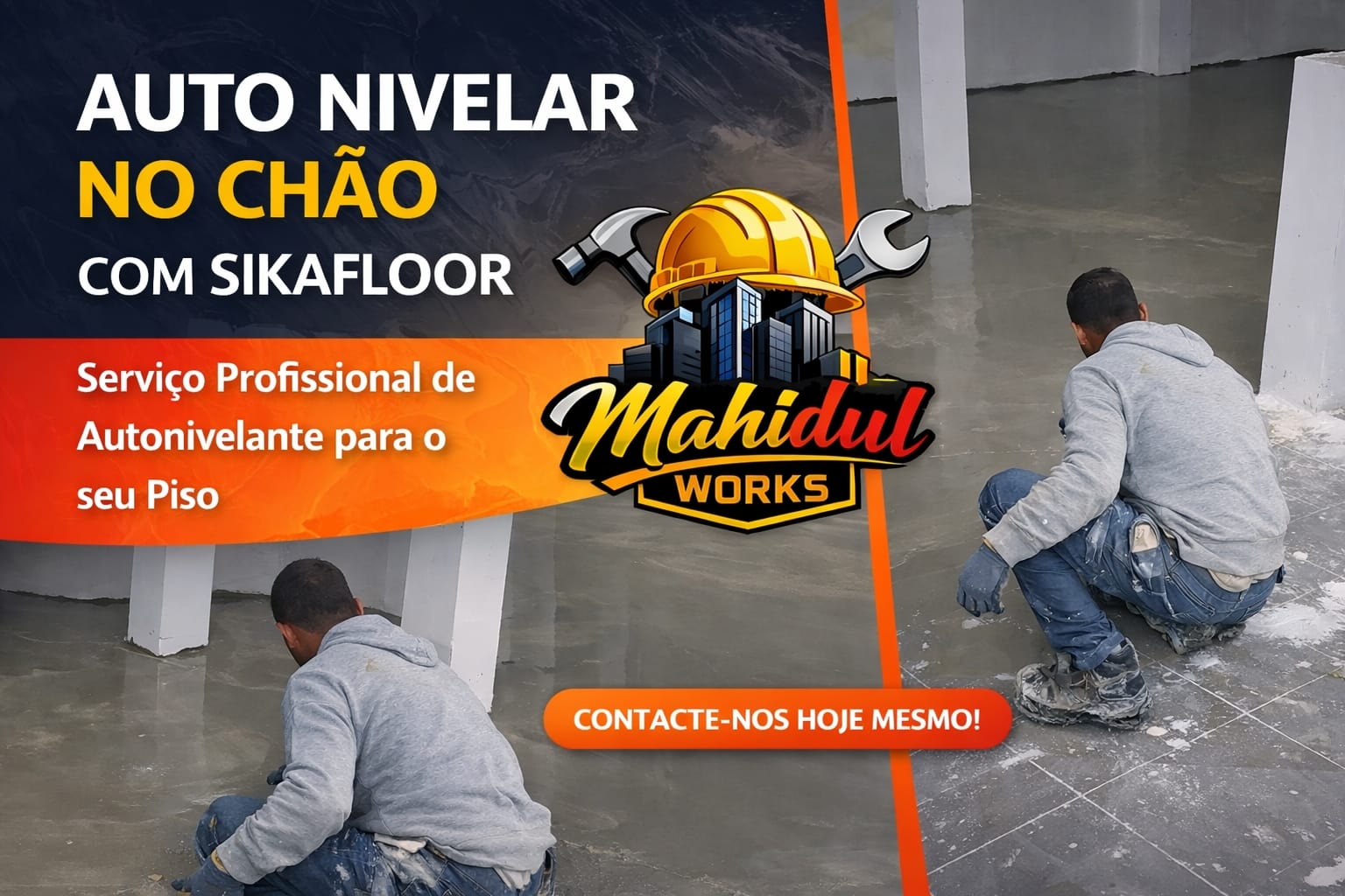 AUTO NIVELAR NO CHÃO COM SIKAFLOOR Um Guia Técnico, Profissional e Completo para Aplicação de Auto Nivelante – Por Mahidul Islam (Grupo Rui & Candeias, S.A.) 1. Introdução A aplicação de Auto Nivelante Sikafloor tornou‑se um dos processos mais importantes na preparação de pavimentos modernos. Seja para vinil, cerâmica, flutuante, parquet, PVC, epoxy ou revestimentos industriais, um piso perfeitamente nivelado garante durabilidade, estética e segurança. Como técnico profissional do Grupo Rui & Candeias, S.A., com experiência prática em obras residenciais, comerciais e industriais, apresento aqui um guia técnico completo — baseado em normas, boas práticas e dados oficiais dos produtos Sikafloor. --- 2. O que é Auto Nivelante Sikafloor? O Sikafloor é um composto cimentício autonivelante, altamente fluido, desenvolvido para corrigir irregularidades e criar uma superfície lisa e uniforme. Segundo dados técnicos da Sika, produtos como Sikafloor‑122 Level e Sikafloor Level‑30 oferecem: - Auto‑espalhamento e elevada fluidez - Baixa retração e secagem rápida - Resistência mecânica elevada (até >30 N/mm²) - Compatibilidade com pavimentos aquecidos --- 3. Onde o Auto Nivelante é Utilizado - Apartamentos e moradias - Lojas e escritórios - Indústrias e armazéns - Casas de banho e cozinhas - Pavimentos com aquecimento radiante - Reabilitação de pisos antigos --- 4. Vantagens Técnicas do Sikafloor - Alta fluidez → espalha sozinho, reduzindo falhas - Secagem rápida → 2–4 horas para circulação leve - Compatível com vários revestimentos - Excelente resistência térmica e mecânica - Aplicação manual ou com bomba --- 5. Preparação do Substrato (Passo a Passo Profissional) 5.1 Limpeza e inspeção - Remover poeira, gordura, tinta solta, cimento fraco - Verificar humidade (evitar humidade ascendente) 5.2 Reparação - Preencher fissuras - Corrigir buracos e zonas soltas 5.3 Primário A Sika recomenda sempre o uso de primer adequado para garantir aderência e evitar bolhas. --- 6. Mistura do Produto Cada saco (20–25 kg) deve ser misturado com água conforme ficha técnica. Exemplo: - Sikafloor‑122 Level → 25 kg cobre ~5 m² a 3 mm Misturar sempre com berbequim de baixa rotação até obter massa homogénea. --- 7. Aplicação no Chão 1. Verter a massa no piso 2. Deixar espalhar naturalmente 3. Usar rolo fura‑bolhas para eliminar ar 4. Trabalhar rápido — pot life ~20 minutos --- 8. Cálculo Técnico de Consumo (Exemplo Real de Obra) (Baseado no teu próprio cálculo profissional) 8.1 Área do piso Comprimento: 8.7 m Largura: 3.4 m Área total = 29,58 m² 8.2 Consumo por mm 1,74 kg × 8 mm = 13,92 kg/m² 8.3 Total de massa necessária 29,58 × 13,92 = 411,75 kg 8.4 Número de sacos (25 kg) 411,75 ÷ 25 = 16,47 sacos 8.5 Água necessária 412 × 4,5 L ÷ 25 = 73,33 L --- 9. Tempo de Secagem - 2–4 horas → circulação leve - 8–24 horas → aplicar revestimento - 7 dias → cura total (dependendo do produto) --- 10. Erros Comuns e Como Evitar - Misturar água a mais → reduz resistência - Aplicar sobre piso húmido - Não usar primer - Trabalhar devagar → massa começa a endurecer --- 11. Segurança e Equipamentos - Luvas - Botas de segurança - Máscara anti‑pó - Óculos de proteção --- 12. Porque Escolher um Técnico Profissional (Como Mahidul Islam) A aplicação de autonivelante exige: - Precisão - Cálculo correto - Conhecimento técnico - Execução rápida - Experiência prática Como técnico do Grupo Rui & Candeias, S.A., realizo: - Auto nivelante - Impermeabilização PU - Vinil - Pladur - Isolamento térmico/acústico - Pintura - Relva artificial - Papel de parede - Ripado e PVC --- 13. Conclusão O Sikafloor Auto Nivelante é a solução mais eficiente, moderna e durável para nivelar pavimentos. Com aplicação correta, garante um piso perfeito, pronto para qualquer revestimento. A experiência profissional e técnica é essencial para garantir qualidade — e é isso que entrego em cada obra.