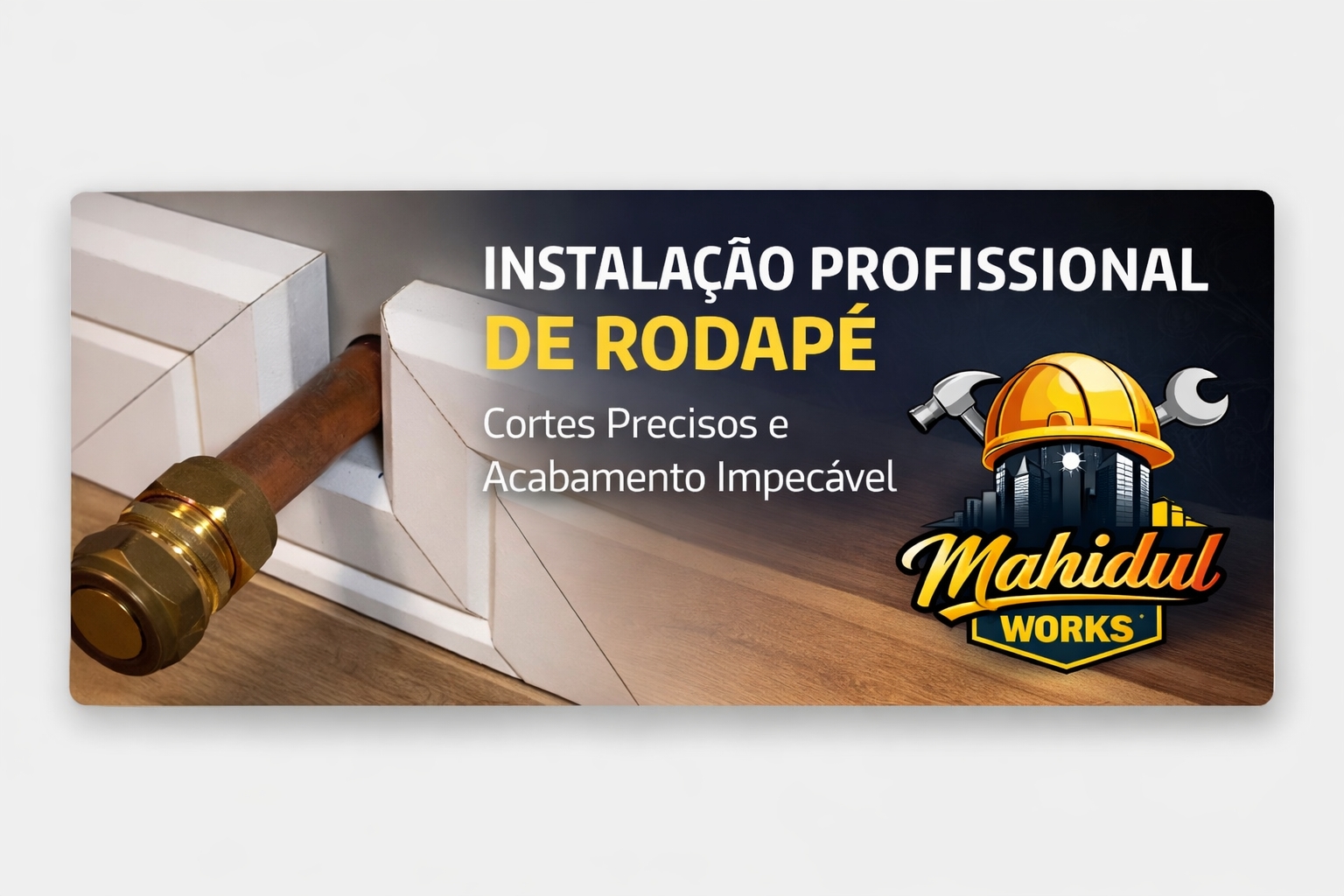 Introdução
O rodapé é um dos elementos mais importantes no acabamento de interiores. Ele protege a junção entre parede e piso, esconde imperfeições e oferece um visual limpo, moderno e profissional.  
No entanto, para alcançar um acabamento perfeito, é essencial dominar técnicas de corte, ângulos corretos, aplicação precisa e zero folgas nas juntas.

Um rodapé mal cortado ou mal instalado compromete todo o ambiente. Já um rodapé bem executado transforma completamente o espaço.


A Importância do Rodapé no Acabamento
O rodapé tem funções técnicas e estéticas:

- Protege a parede contra impactos e umidade  
- Facilita a limpeza do piso  
- Esconde dilatações do vinil e laminado  
- Valoriza o ambiente com um acabamento contínuo  
- Dá sensação de organização e qualidade  

Um bom rodapé é a assinatura de um técnico profissional.


Corte Técnico: 45°, 90° e 22.5° Graus
O segredo de um rodapé perfeito está no corte. Cada ângulo exige precisão milimétrica.

Corte em 45° Graus
O corte em 45° é o mais utilizado para cantos internos e externos.  
Dois cortes de 45° formam um ângulo perfeito de 90°.

✔ Deve ser feito com serra de esquadria (mitra saw)  
✔ A lâmina deve estar perfeitamente alinhada  
✔ O corte deve ser limpo, sem lascas  

Um pequeno erro de 1 mm já cria folga na junta.

Corte em 90° Graus
Usado em cantos retos ou uniões diretas.

✔ Dois cortes de 45° formam o 90°  
✔ O encaixe deve ser perfeito  
✔ Nenhuma abertura deve ser visível  

Um canto de 90° mal feito destrói a estética do rodapé.

Corte em 22.5° Graus
Ideal para:

- Paredes curvas  
- Cantos arredondados  
- Transições suaves  

Quatro cortes de 22.5° formam aproximadamente 90°.  
Este tipo de corte exige experiência e domínio da ferramenta.

Ferramentas Necessárias
Para um acabamento profissional, utilize:

- Serra de esquadria (mitra saw)  
- Lixa fina para suavizar bordas  
- Trena e esquadro  
- Mesa de apoio  
- Lâmina afiada e de boa qualidade  

Um técnico experiente sabe que a ferramenta certa faz metade do trabalho.

Folgas nas Juntas — O Maior Inimigo do Rodapé
A pior prática é tentar esconder folgas com silicone.  
Isso é um erro grave e destrói o acabamento.

❌ Por que NÃO usar silicone nas juntas:
- Deforma o rodapé  
- Escurece com o tempo  
- Acumula sujeira  
- Fica com aparência amadora  
- Rompe a linha estética  

Rodapé bonito é rodapé sem folga, não rodapé “cheio de silicone”.

Uso Correto do Silicone
Silicone não é proibido — mas deve ser usado com técnica.

Silicone na Parte Superior (Correto)
✔ Aplicar uma camada fininha  
✔ Apenas para selar a união com a parede  
✔ Nunca deixar excesso  
✔ Limpar imediatamente se sujar o rodapé  

Silicone deve ser invisível, não chamativo.


Silicone na Parte Inferior (Proibido)
❌ Nunca aplicar silicone na base do rodapé.

Motivos:
- Impede o movimento natural do piso vinílico ou laminado  
- Causa estufamento e deformações  
- Pode levantar o rodapé  
- Prejudica a dilatação térmica  

O piso precisa “respirar”. Silicone embaixo bloqueia isso.

Acabamento Profissional
Um técnico especializado garante:

- Corte perfeito  
- Ângulos precisos  
- Juntas sem folgas  
- Silicone limpo e discreto  
- Alinhamento reto  
- Nivelamento impecável  

Esses detalhes diferenciam um trabalho comum de um trabalho de alto padrão.

O segredo está em:

- Cortar com precisão  
- Respeitar os graus corretos  
- Evitar silicone nas juntas  
- Aplicar silicone apenas onde necessário  
- Garantir alinhamento e estética  

Quanto menos silicone, mais bonito o rodapé.  
Quanto mais precisão, mais profissional o resultado.

Conclusão
O rodapé é muito mais do que um simples detalhe.  
Ele é a moldura do ambiente — e moldura mal feita estraga qualquer obra.

Este é o padrão de qualidade que define o trabalho de Mahidul Islam.