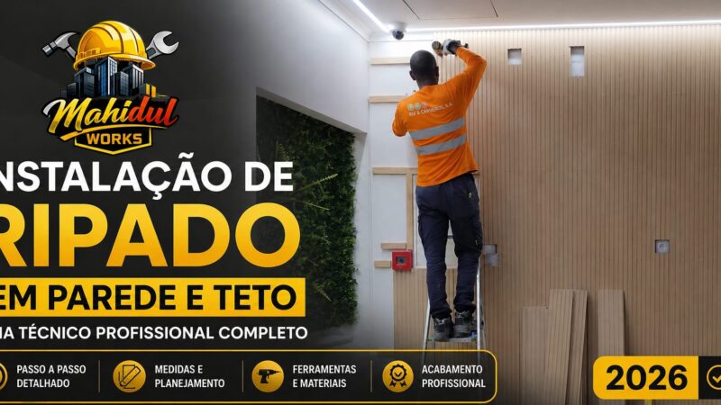 Introdução O ripado (ripado decorativo ou painel ripado) tornou‑se uma das soluções mais valorizadas no design de interiores moderno. Além de proporcionar estética premium, ele melhora a acústica, permite integração de iluminação LED, oculta imperfeições e cria ambientes sofisticados tanto em residências quanto em espaços comerciais. Para garantir durabilidade, segurança e acabamento perfeito, a instalação deve seguir normas técnicas rigorosas. Este guia foi desenvolvido para profissionais, arquitetos, técnicos de obra e clientes que procuram compreender o processo completo de instalação de ripado em parede e teto — desde a medição até a fixação final. 1. O que é Ripado? (Definição Técnica) O ripado é composto por lâminas verticais ou horizontais instaladas com espaçamento regular, criando um efeito tridimensional contínuo. Os materiais mais utilizados incluem: - Madeira natural (carvalho, pinho, nogueira) - MDF folheado - WPC (Wood Plastic Composite) - Compósito co‑extrudado - PVC de alta densidade Funções principais do ripado - Estética moderna e minimalista - Absorção acústica (quando combinado com feltro) - Integração de iluminação LED - Ocultação de cabos, tubagens e imperfeições - Valorização do imóvel 2. Planeamento Técnico e Medições A instalação profissional começa com um planeamento rigoroso. Qualquer erro nesta fase compromete alinhamento, estética e durabilidade. 2.1 Medição da Parede - Altura total (ponto mais alto ao mais baixo) - Largura total - Verificação de prumos e empenos - Identificação de tomadas, interruptores e caixas técnicas 2.2 Medição do Teto - Comprimento e largura - Verificação de nível com laser - Identificação de vigas, perfis metálicos e pontos de iluminação 2.3 Cálculo das Ripas Para calcular a quantidade de ripas: \[ \text{Quantidade} = \frac{\text{Largura total}}{\text{Largura da ripa + espaçamento}} \] Adicionar sempre 10% extra para cortes e ajustes. 2.4 Aclimatação do Material Especialmente importante para madeira, MDF e WPC: - Deixar o material no ambiente por 24–48 horas - Evitar instalação em ambientes húmidos - Garantir temperatura estável 3. Preparação da Superfície 3.1 Parede - Verificar humidade - Corrigir irregularidades - Aplicar primário se necessário - Marcar linhas de referência com laser 3.2 Teto - Verificar estrutura existente - Identificar pontos de fixação - Confirmar altura mínima para instalação de iluminação embutida 4. Estrutura (Subestrutura) – A Base da Instalação Profissional A estrutura é o elemento mais importante para garantir durabilidade e alinhamento perfeito. 4.1 Estrutura para Parede Quando a parede não está nivelada: - Utilizar ripas de madeira 40–50 mm - Fixar com parafusos e buchas - Espaçamento entre perfis: 60 cm - Aplicar lã de rocha para melhorar acústica 4.2 Estrutura para Teto Para teto, a estrutura deve ser ainda mais robusta: - Perfis metálicos (steel frame) - Fixação direta às vigas - Espaçamento entre perfis: 60 cm - Prever passagem de cabos e fitas LED 4.3 Vantagens da Subestrutura - Maior durabilidade - Melhor acústica - Alinhamento perfeito - Permite instalação de iluminação - Oculta imperfeições 5. Tipos de Fixação do Ripado 5.1 Fixação Direta com Parafusos Ideal para MDF, madeira e compósito. - Pré‑furação recomendada - Parafusos pretos ou inox - Fixação a cada 40–60 cm 5.2 Fixação com Cola PU Utilizada quando não se deseja perfuração visível. - Cola PU de alta resistência - Aplicação em zigue‑zague - Pressão por 20–30 segundos 5.3 Sistema Oculto (Macho/Fêmea) Mais utilizado em WPC e compósitos. - Encaixe perfeito - Sem parafusos visíveis - Instalação rápida e limpa 6. Instalação Passo a Passo – Parede Passo 1: Nivelamento - Laser para garantir alinhamento vertical - Marcação da primeira ripa Passo 2: Instalação da Primeira Ripa - A primeira ripa define todo o alinhamento - Deve estar 100% nivelada Passo 3: Espaçamento - Espaçamento padrão: 10–15 mm - Utilizar calços para manter uniformidade Passo 4: Fixação - Parafusos ou cola PU - Verificar prumo a cada 3–4 ripas Passo 5: Acabamento - Corte final com serra de precisão - Aplicação de tapa‑furos se necessário 7. Instalação Passo a Passo – Teto Passo 1: Estrutura Metálica - Perfis fixados às vigas - Nivelamento com laser Passo 2: Planeamento da Iluminação - Fitas LED - Spots embutidos - Cabos ocultos Passo 3: Fixação das Ripas - Começar pela parede principal - Encaixe contínuo - Verificação constante de alinhamento Passo 4: Acabamento - Corte preciso nas extremidades - Instalação de perfis de remate 8. Acústica Profissional com Ripado Para obter desempenho acústico superior: - Feltro acústico 9–12 mm - Lã de rocha 40–60 mm - Ripas com espaçamento regular Benefícios: - Redução de eco - Absorção de frequências médias e altas - Conforto acústico em salas, escritórios e lojas 9. Integração de Iluminação LED O ripado permite criar efeitos luminosos modernos: - LED linear entre ripas - LED embutido na estrutura - Spots direcionáveis - Iluminação RGB para ambientes comerciais 10. Manutenção e Durabilidade Madeira - Aplicar óleo protetor - Evitar humidade excessiva MDF - Limpeza com pano seco - Evitar água direta WPC/Compósito - Alta resistência - Limpeza simples com pano húmido Conclusão A instalação de ripado em parede e teto exige conhecimento técnico, precisão e materiais adequados. Quando executado corretamente, o resultado é um ambiente moderno, elegante e extremamente valorizado. Este guia oferece todas as bases técnicas para uma instalação profissional, garantindo durabilidade, estética e desempenho acústico superior.