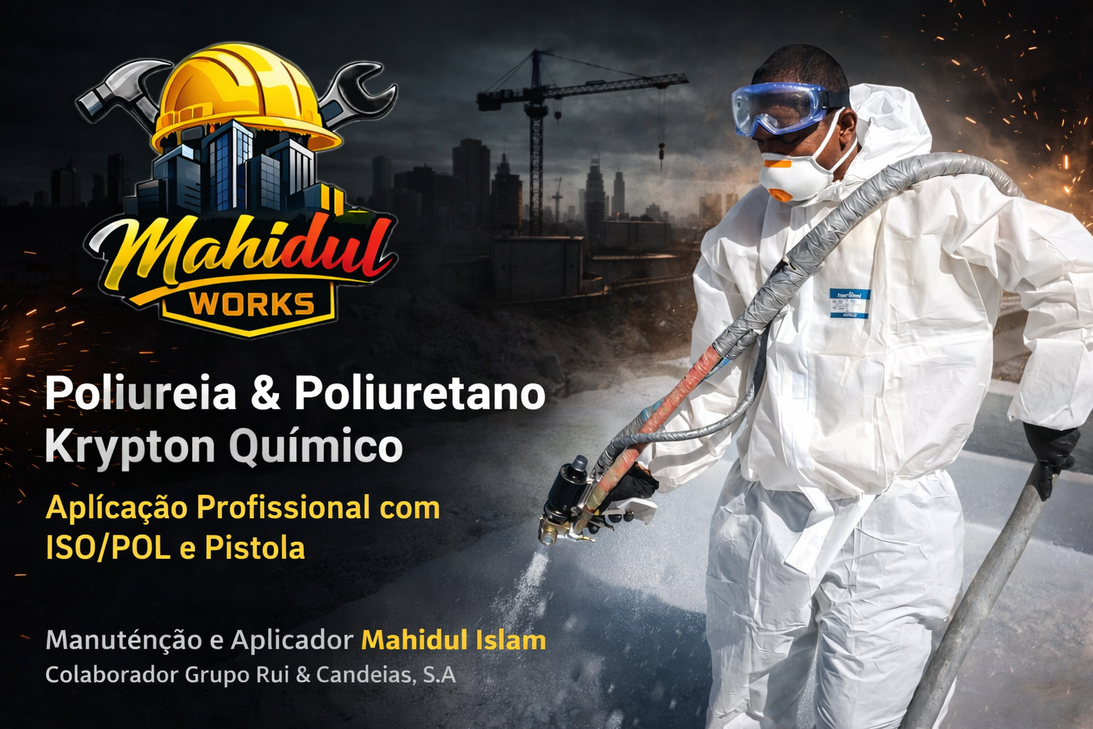 Poliureia & Poliuretano Krypton Químico – Guia Técnico Completo de Impermeabilização Profissional com ISO/POL e Pistola de Alta Pressão 🛡️ 1. O que é Poliureia e Poliuretano Krypton Químico? - Poliureia — Revestimento bicomponente (ISO + POL) de cura ultrarrápida, com resistência química e mecânica extremamente elevada. Ideal para coberturas, depósitos, ETAR, túneis, piscinas e zonas industriais. - Poliuretano projetado — Espuma ou revestimento projetado com excelente isolamento térmico e impermeabilização. - Krypton Químico — Fabricante reconhecido pela estabilidade química, pureza dos componentes e certificações internacionais. 🧪 2. Composição Técnica (ISO + POL) A poliureia e o poliuretano são formados por dois componentes: - ISO (Isocianato) — Componente A - POL (Resina / Amine / Polyol) — Componente B Ambos são aquecidos e pressurizados na máquina, encontrando‑se na pistola para formar a membrana. Proporção típica: - 1:1 em volume - Pressão: 150–220 bar - Temperatura: 65–75°C ⚠️ 3. Segurança Técnica – Riscos e Prevenção A aplicação é segura quando realizada com EPI completo e procedimentos rigorosos. Principais riscos: - Inalação de vapores de isocianato - Contacto com pele e olhos - Lesões por alta pressão da pistola - Risco térmico devido a componentes aquecidos - Reação exotérmica durante a mistura EPI obrigatório: - Máscara full‑face com filtros A2P3 - Fato Tyvek impermeável - Luvas nitrílicas - Botas de segurança - Proteção auditiva - Óculos de segurança (se não usar full‑face) Condições do ambiente: - Ventilação forçada - Proibido fumar ou gerar faíscas - Temperatura ambiente: 10–35°C - Humidade < 80% 🧰 4. Equipamentos Necessários - Máquina de projeção ISO/POL (Graco Reactor, Gama Evolution, etc.) - Pistola de alta pressão (Fusion AP, Probler P2, etc.) - Mangueiras aquecidas - Compressor de ar seco - Gerador (se necessário) - Termo‑higrómetro - Medidor de humidade do substrato 🧱 5. Preparação do Substrato 1. Limpeza Remover poeiras, gorduras, óleos, tinta solta e humidade. 2. Reparação Corrigir fissuras, juntas, buracos e irregularidades. 3. Primário Aplicar primer compatível Krypton (epóxi ou poliuretano). Consumo: 150–300 g/m². 4. Controlo de humidade - Betão: < 5% - Metal: seco e sem corrosão - Madeira: < 12% 🔥 6. Configuração da Máquina ISO/POL Temperaturas recomendadas: - ISO: 65–75°C - POL: 65–75°C - Mangueira: 65–75°C Pressão: - 150–220 bar Checklist antes de iniciar: - ✔️ Filtros limpos - ✔️ Pistola lubrificada - ✔️ Mangueiras sem fugas - ✔️ Pressão equilibrada - ✔️ Componentes bem agitados 🎯 7. Técnica de Aplicação com Pistola Distância: - 50–70 cm do substrato Ângulo: - 90° para garantir uniformidade Movimento: - Passadas paralelas - Ritmo constante - Sobreposição de 50% Espessura recomendada: - Impermeabilização geral: 2–4 mm - Zonas industriais: 4–6 mm - ETAR, túneis, depósitos químicos: 6–10 mm Cura: - Poliureia: 3–5 segundos - Poliuretano: 20–60 segundos 🧪 8. Controlo de Qualidade – Normas ISO Normas aplicáveis: - ISO 9001 — Gestão de qualidade - ISO 45001 — Segurança no trabalho - ISO 14001 — Ambiente - EN 1504 — Produtos para betão - ASTM D638 / D412 — Resistência mecânica - ASTM D4541 — Aderência - ASTM D4060 — Abrasão Testes recomendados: - Teste de aderência (pull‑off) - Medição de espessura - Verificação de continuidade da membrana - Teste de porosidade - Teste de estanqueidade (24–48h) 🧹 9. Limpeza e Manutenção da Pistola - Utilizar solvente específico Krypton (nunca usar primário como solvente) - Limpar agulha, bicos e filtros - Lubrificar com óleo adequado - Guardar em local seco e protegido 🧱 10. Aplicações Reais da Poliureia Krypton - Coberturas e terraços - Piscinas e tanques - ETAR e depósitos químicos - Indústria alimentar - Pontes e túneis - Pisos industriais - Estruturas metálicas - Câmaras frigoríficas - Estacionamentos e rampas 🧩 11. Erros Comuns e Como Evitar - Mistura desequilibrada → verificar pressão - Superfície húmida → medir humidade - Falta de primer → perda de aderência - Distância incorreta da pistola → espessura irregular - Temperatura baixa → má reação química 🏆 12. Por que a Empresa Rui and Candeias,S.A é Referência em Portugal A rui and Candeias,S.A domina todas as etapas da aplicação de poliureia e poliuretano Krypton Químico: - Preparação rigorosa do substrato - Configuração correta da máquina - Operação segura e profissional - Controlo de qualidade segundo normas ISO O resultado é uma impermeabilização premium, durável, resistente e adequada a qualquer obra em Portugal. Assinatura Profissional Manutenção e Aplicador – Mahidul Islam Colaborador – Grupo Rui & Candeias, S.A – Sines